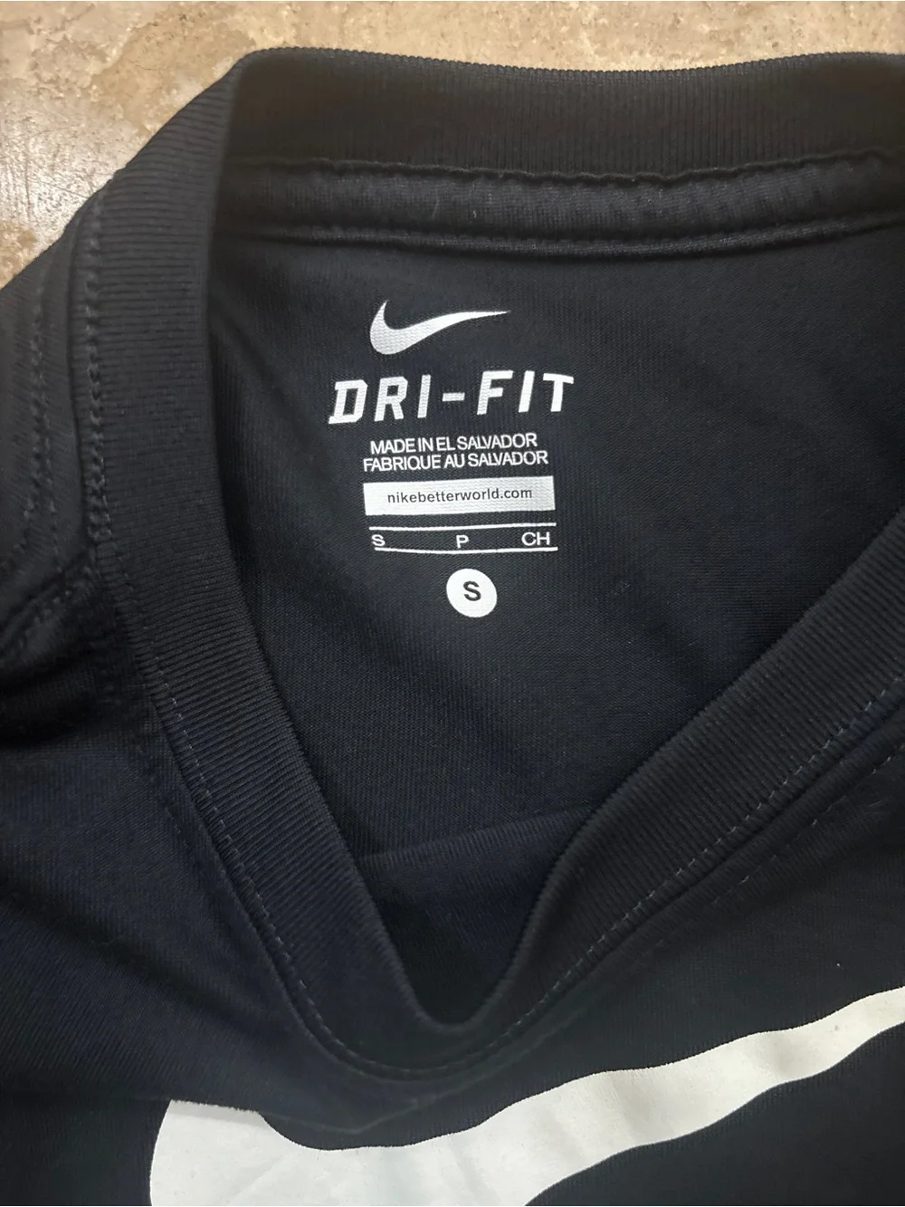 Nike Black Long-Sleeve Dri-FIT Tee with White Swoosh